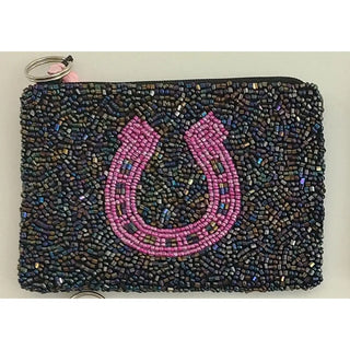 Black/Fuchsia Horseshoe Coin Purse