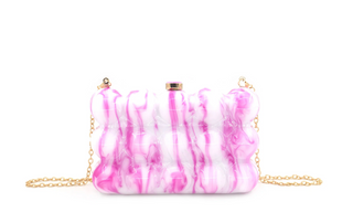 Acrylic Bubble Clutch, Pink
