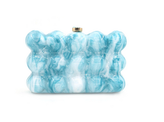 Acrylic Bubble Clutch, Blue