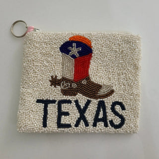 Beaded Texas Boot Coin Purse