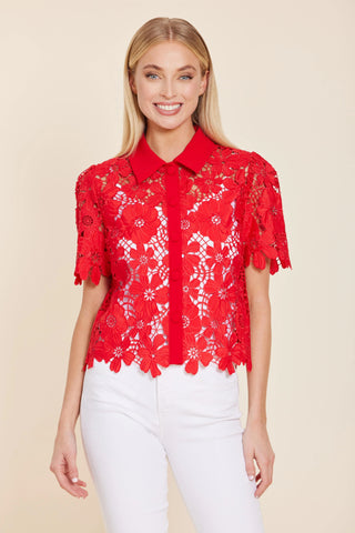Lace Top, Red