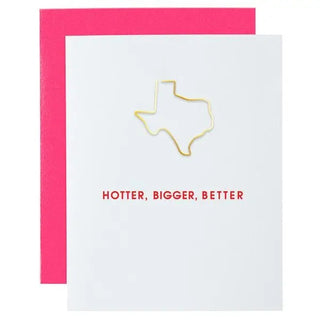 Hotter, Bigger, Better Texas Paper Clip Greeting Card Money