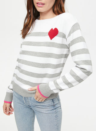 HEART STRIPE PULLOVER