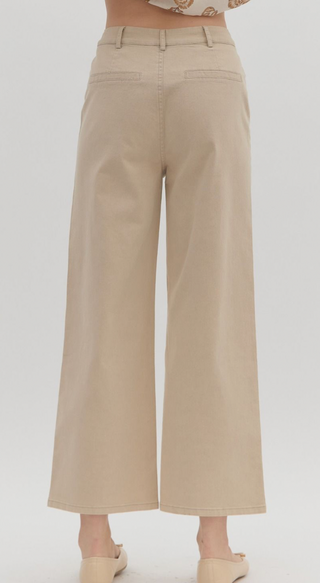 Wide Leg Denim Pant, Stone