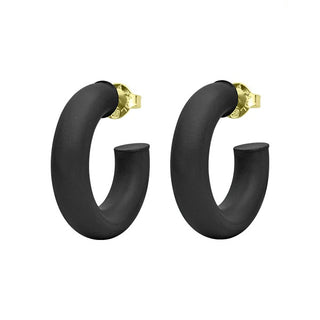 Small Chantal Hoops, Black