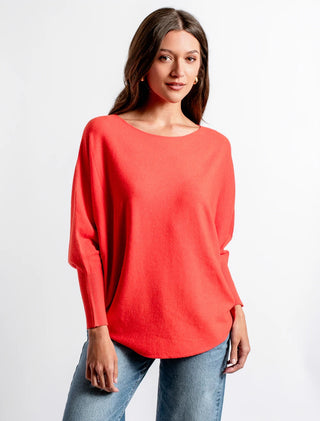 Ryu Thin Sweater, Coral Melange