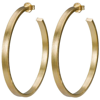 Small Lunaria Hoops, Gold