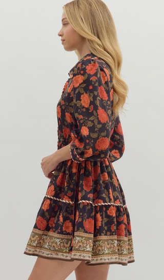 Long Sleeve Mini Dress, Black