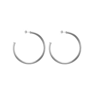 Petite Everybody's Favorite Hoops - Brushed Silver Plated