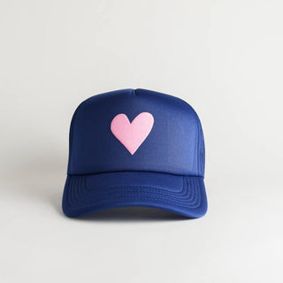 Heart Recycled Trucker Hat - Blue | Valentine's Day Hat