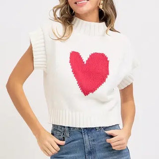 Heart short sleeve - White