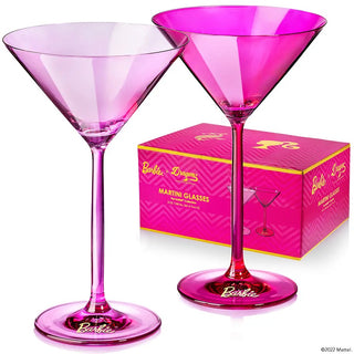 Barbie Martini Glasses, Set of 2 Pink