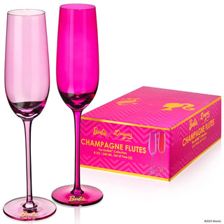 Barbie Champagne Glasses, Set of 2 Pink