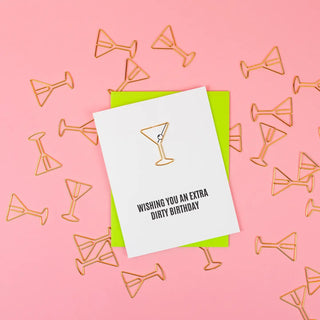 Extra Dirty Birthday Paper Clip Letterpress Greeting Card