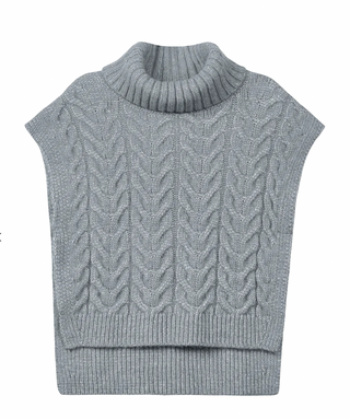 Luxe Hi Low Sweater Vest , Grey