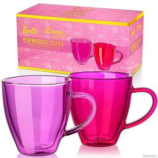 Barbie Espresso Mugs, Set of 2 Pink