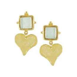 Madeline Heart Earrings, Gold
