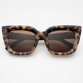 Portofino Acetate Oversized Cat Eye Sunglasses, Milky Tortoise