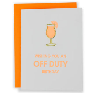 Off Duty Birthday - Birthday Paper Clip Letterpress Card