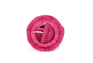 Straw Belt, Fuchsia O/S