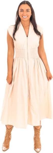 Drop Shoulder Midi Dress - Taupe