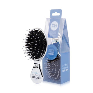 Mini Boar Bristle Brush, Silver
