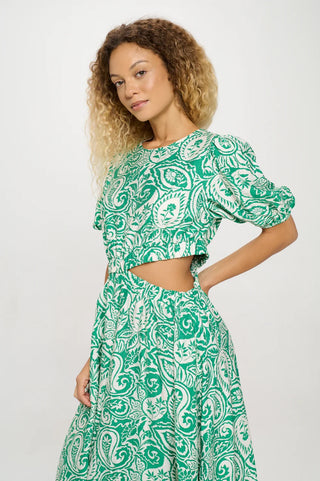 Verdant Paisley Cut Out Maxi, Green