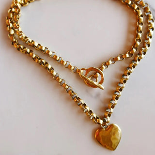 Izzy's Heart Wrap Necklace, Gold