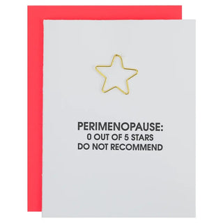 Perimenopause : 0/5 Stars - Everyday Paper Clip Letterpress Card