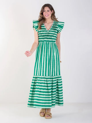 Grace Maxi, Mist Green Stripe