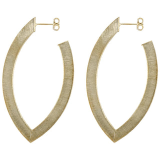 Smaller Alba Hoop Earrings - Brushed 18K Gold