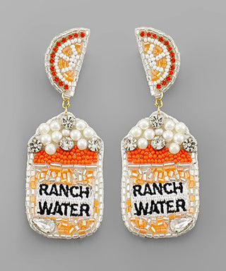 Ranch Water Can Earrings, Orange