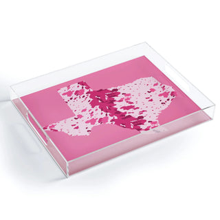 Small Acrylic Tray,Pink Texas Longhorn