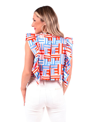 Ruby Ruffle Tank, Grosgrain