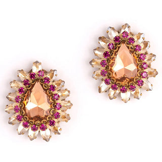 Leesha Earrings, Peach