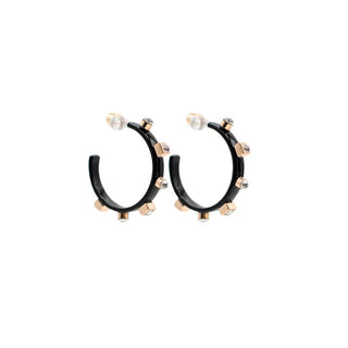 Black Metal Hoop, Crystal