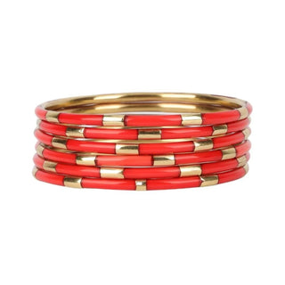 Veda Bracelets Set of 6 - Coral