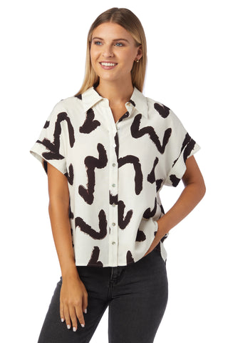 Foster Top, Squiggle Print