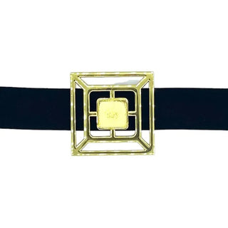 Fretwork Medallion Buckle, Gold