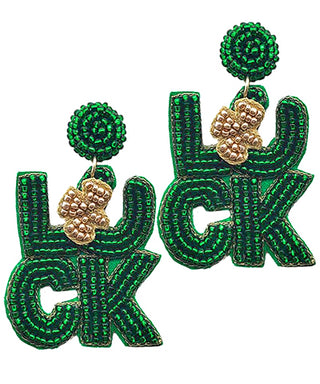 St. Patty's Day Luck Earrings, Green