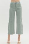 Wide Leg Denim, Seafoam with Pearl