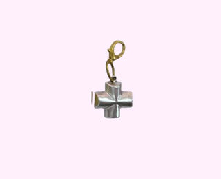 Cross Bag Charm, Silver