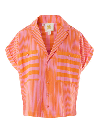 Luna Top, Coral Stripe