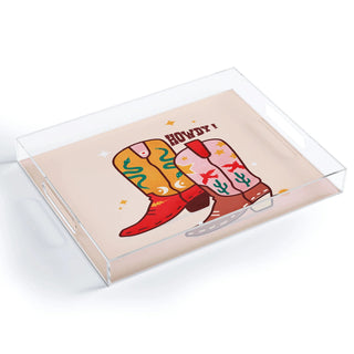 Acrylic Medium Tray, Howdy Cowboy Boots