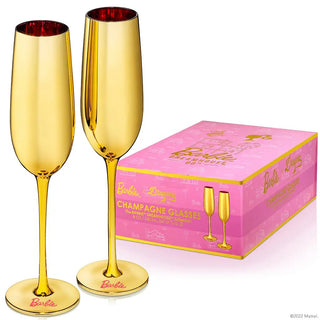 Barbie Champagne Glasses, Set of 2 Gold